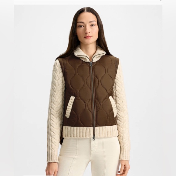 Veronica Beard Jackets & Blazers - Veronica Beard Patra Knit-Sleeve Quilted Jacket Size Medium